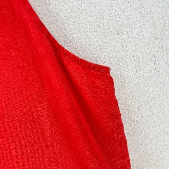 FLAX Linen Dress Womens Medium Orange Sleeveless Shift Scoop Neck Lagenlook - Picture 13 of 16